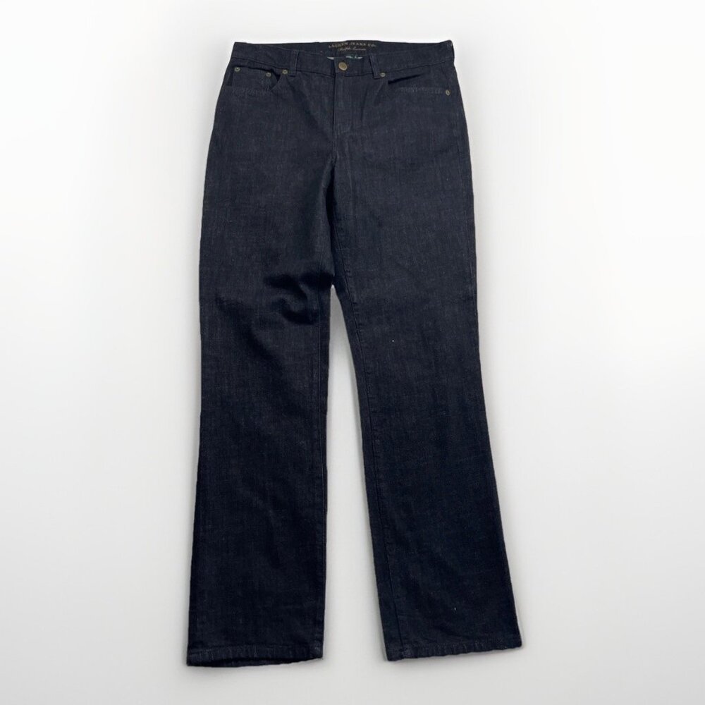 LRL Lauren Jeans Co RL Jeans Womens 10 Black Denim Straight Leg Classic